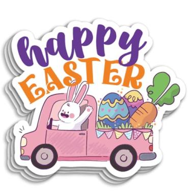 Imagem de 200 peças de adesivos de embalagem de Páscoa feliz, caminhão de coelho, ovos de páscoa, adesivos para envelopes de pequenas empresas, caixas de envio, embalagem de presente, decoração de festa