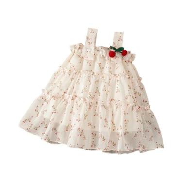 Imagem de Vestido De Algodão Floral De Verão Para Menina Bebê, Vestido Princesa 