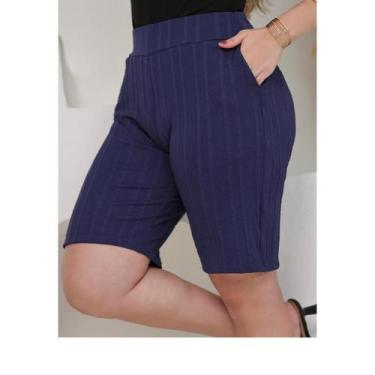 Imagem de Bermuda Feminina c/ bolso - Sem marca, Marinho, G