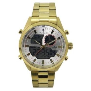 Imagem de Relógio Masculino de Aço Tuguir AnaDigi Infinity GCS-1265 Dourado e Prata-Masculino