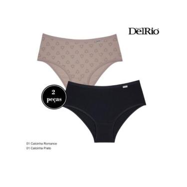 Imagem de Kit/2 Calcinha Delrio 50368 Feminina Básica Cotton T. P/GG, M, D3, Rom