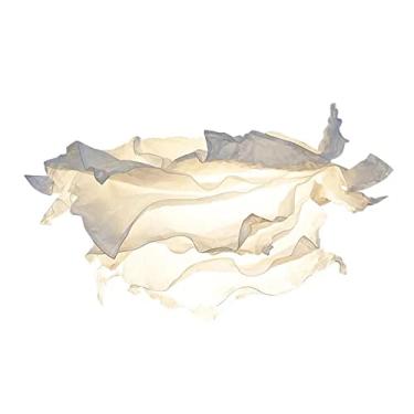 Imagem de Stgfyxgs Abajur Criativo de Papel para Luminária Pendente Ou de Teto, com Estampa de Flor Branca, Ideal para Escritório, Quarto E Restaurante, M