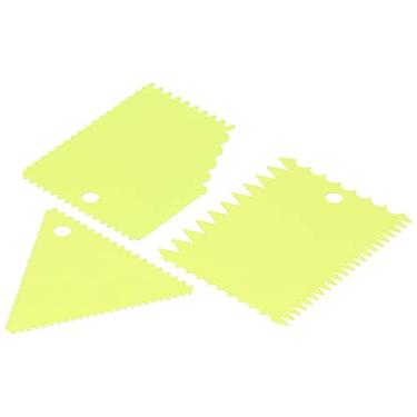 Imagem de Aqur2020 Raspadores de Decoração de Bolo, Conjunto de Plástico de Qualidade Alimentar de 3 Peças para Massa de Geada e Massa, Máquina de Lavar Louça, Ferramentas de Pastelaria Seguras Com (GREEN)