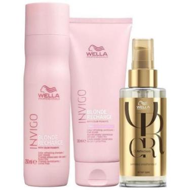 Imagem de Kit Wella Invigo Blonde Recharge - Sh E Cond E Óleo - Wella Profession