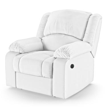 Imagem de Poltrona do Papai Reclinável Melim Power Touch USB PU Branco FH1 - D'Rossi
