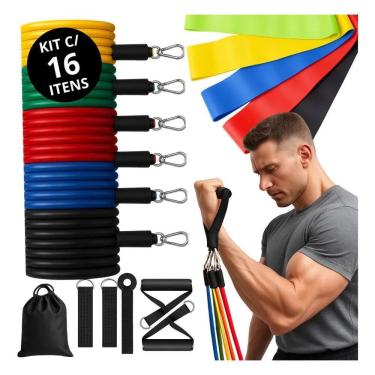 Imagem de 2X Piva Store Kit 5 Mini Band + Kit 11 Elastico Extensor T