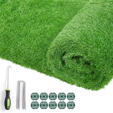 Imagem de Oiyeefo Grama artificial ao ar livre: almofada de grama para treinamento interno de cães, tapete de grama de substituição para decoração de paisagem de pátio, varanda, apartamento, fácil de limpar com