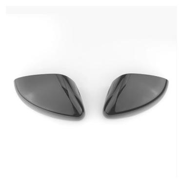 Imagem de Capa De Espelho Lateral Do Carro Padrão De Fibra De Carbono Espelho Retrovisor Capa Guarnição Porta Lateral Caso Espelho Compatível Com Kia Stinger 2018-2023(Bright Black)