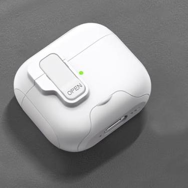 Imagem de Capas de fone de ouvido com botão de abertura fácil, compatível com trava segura, à prova de choque, capa protetora para AirPods 4