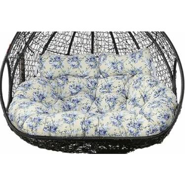 Imagem de Almofadas grossas e laváveis ​​para substituição de cadeiras suspensas em formato de ovo, almofadas para cadeiras de balanço duplas, almofadas para cadeiras de rede suspensas.