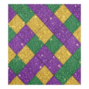 Imagem de Blueangle Mardi Gras Diamond Grid capa de ímã de máquina de lavar louça, decoração da capa frontal da máquina de lavar louça, adesivos de eletrodomésticos, adesivos de eletrodomésticos, 58 cm C x 66
