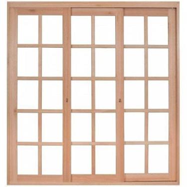 Imagem de Porta de Madeira Balção de Correr 213x180cm com Batente 14cm Ewk 430 R