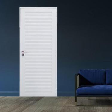 Imagem de Porta Palheta de Alumínio 210 X80cm Linha 30 Esquadrias Bergamo Abertu