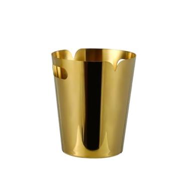 Imagem de Balde de gelo de aço inoxidável de festa para bar de coquetel, vinho, acessórios de bar doméstico, festas, balde de champanhe. Banheira térmica (ouro)