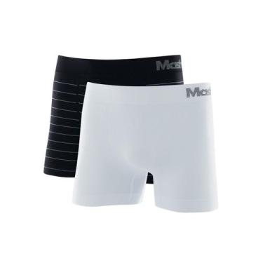 Imagem de Kit com 2 cuecas boxer mash 711.02, G, Branco, Preto