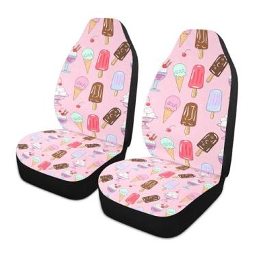 Imagem de xigua Capas de assento de carro universais para sorvete, pacote com 2, capas protetoras de assento de carro respiráveis para decoração de interiores automotivos, SUV, carros automotivos, caminhões