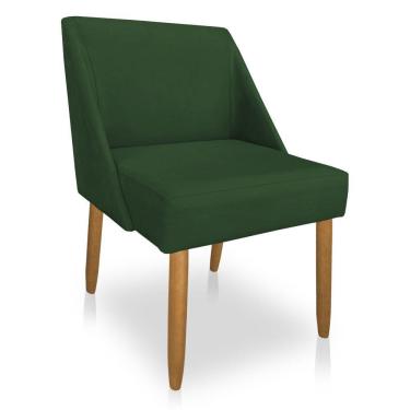 Imagem de Cadeira Poltrona Juliana Suede Pés Palito Castanho Verde
