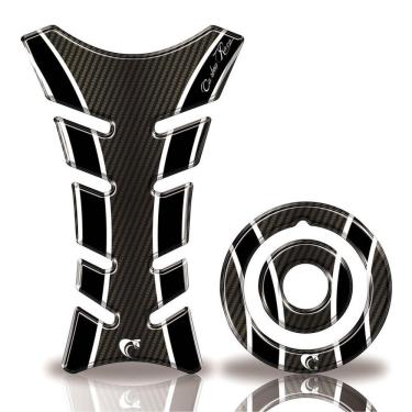 Imagem de Adesivo Protetor Tanque E Bocal Moto Yamaha Carbono Preto