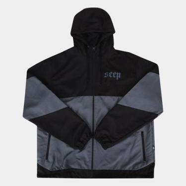 Imagem de Jaqueta Corta Vento Corinthians Plus Size Masculina, Preto, Cinza, G4