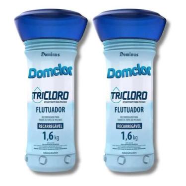 Imagem de Kit 2x Flutuador Com Pastilha Tri-cloro Para Piscina 1,6kg Domclor