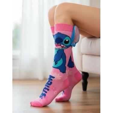 Imagem de Meia Divertida 3d Stitch Angel Capivara Colorida Infantil - Genérica, 