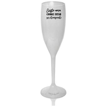 Imagem de Kit 2 Taças Champanhe Brancas Acrílico Personalizadas