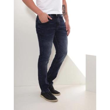 Imagem de Calça Jeans Masculino Lavagem Escura Moda Casual - Sem Marca, Lavagem 