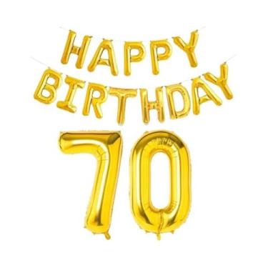 Imagem de Balões De Folha Dourados De Feliz Aniversário, 15 Peças, Decoração De 