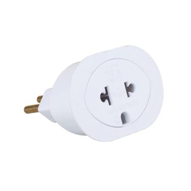 Imagem de Pino Adaptador Universal 2P+T 10A Ilumi 12111 Branco