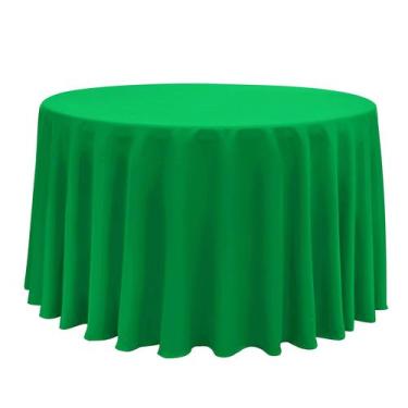 Imagem de Toalha de mesa Obstal 210 GSM redonda verde impermeável 305 cm