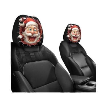 Imagem de Capa De Apoio De Cabeça Para Carro Do Papai Noel Engraçada, Conjunto D