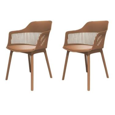 Imagem de Kit 2 Cadeiras Montreal Marcela Fratini Almofada em PU Estrutura em Po