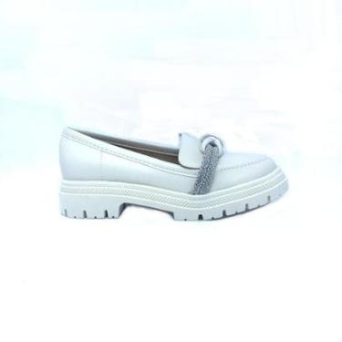 Imagem de Mocassim Moleca Feminino Branco Off/Cristal - 40476-Feminino
