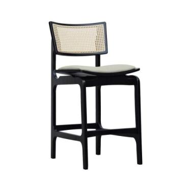 Imagem de Banqueta Alta Bistrô Apollo Encosto Telinha E Assento Anatômico - Pret