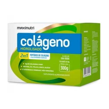Imagem de Colágeno Hidrolisado 2 em 1 (30 Sachês de 10g) - Sabor: Uva Verde - Ma
