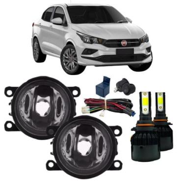 Imagem de Kit farol de milha auxiliar neblina fiat cronos 2017 2018 2019 2020 20