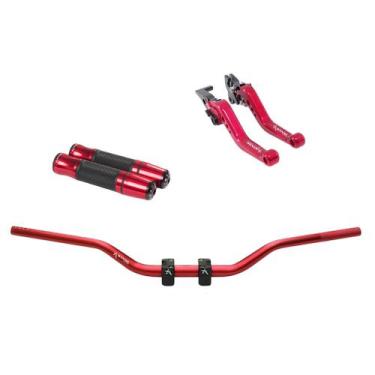 Imagem de Kit Manete Manopla Guidão Adaptador Crosser Fazer Lander Xtz - NoBrand