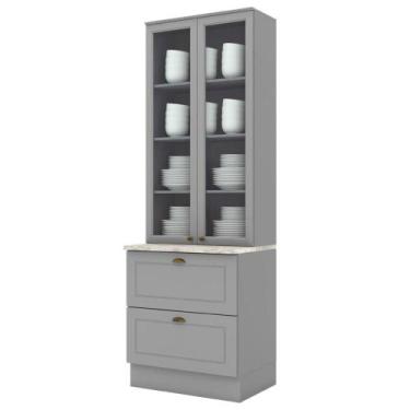 Imagem de Cristaleira 2 Portas 2 Gav 72 cm C357 Americana Cinza Calcare Henn, Ci