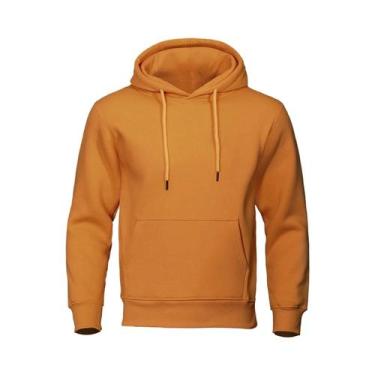 Imagem de Moletom Masculino Com Capuz De Fleece Quente Casual Streetwear Solto R