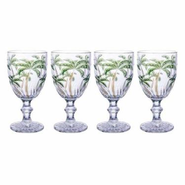 Imagem de Jogo 4 Taças Vidro Palm Tree Transparente Class Home 310ml