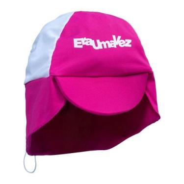 Imagem de Chapéu De Sol Bebê Pink E Branco - Ideal Para Passeios E Praia Cor:pin