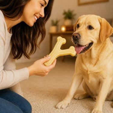 Imagem de Osso Caes Mordedor Forquilha M Bambu Sabor Bacon Oferta Pet - PET IN