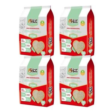 Imagem de 4 Areia Great Pets Biodegradável Grossa Para Gatos - 3,8 Kg