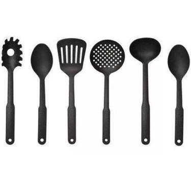 Imagem de 6 Utensílios Plásticos Cozinha Concha Pegador Escumadeira - Gici Casa