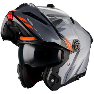 Imagem de Capacete Moto Axxis Ghostfighter SV Sleek C12 Cinza Laranja, Cinza lar