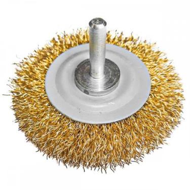 Imagem de Escova De Aco Circular Mil Kits Aco Latonado Para Furadeira 3'' X1/2''