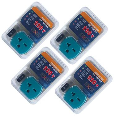 Imagem de BXST One Outlet Plug Protetor de Tensão Protetor de Tensão para Casa Protege Contra Alta e Baixa Tensão Protetor de Sobretensão para Frigoríficos 220V (Pacote com 4)