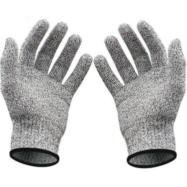 Imagem de Luva Açougueiro Proteção Anti Corte Laminas Fios Aço Malha