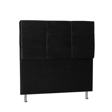 Imagem de Cabeceira Casal 1,40m Toquio Suede Preto Dal Poz Estofados