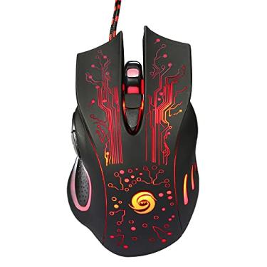 Imagem de Jueshanzj Mouse Gamer com Fio 3200DPI 6 Botões 7 Cores LED Preto - Mouses, Preto